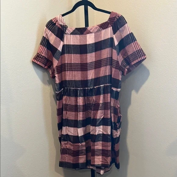 Madewell Pink and Black Plaid Dress NWOT - Picture 3 of 3
